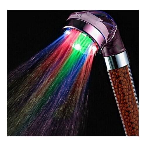 Crystal led hand shower head led Tourmaline SPA Anion shower ducha chuveiro led shower head lighting bathroom anion spa shower