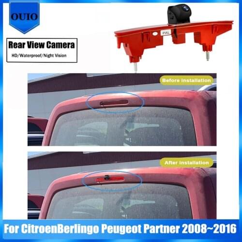 HD Rear View Reverse Camera For CitroenBerlingo Peugeot Partner 2008 2009 2010 2011 ~ 2016 BackUp Parking Brake light Camera