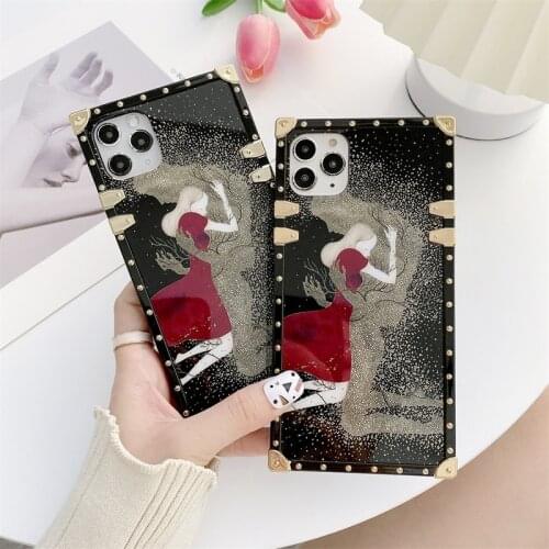 For iPhone 12 Pro Max Retro Square Phone case For iPhone 11 Pro XS XR 6S 7 8 Plus SE soft back cover For Samsung S21Ultra Note20