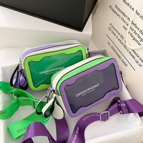 Summer New Transparent Jelly Small Flap Bags Personality Pu Leather Messenger Bag Colors Shoulder Bag Wild Bolsa Feminina 2021