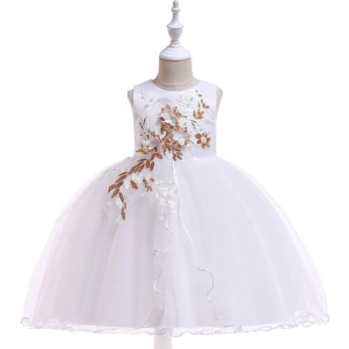 Fashion Elegant Girls Party Dress Flower Girl Pageant Clothing Hand Made Retro Bowknot Kids Dresses