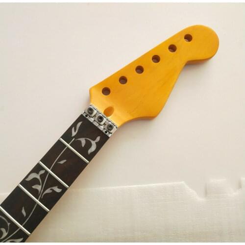 New Maple electric guitar neck 22 fret 25.5 inch Rosewood Vine inlay Locking Nut