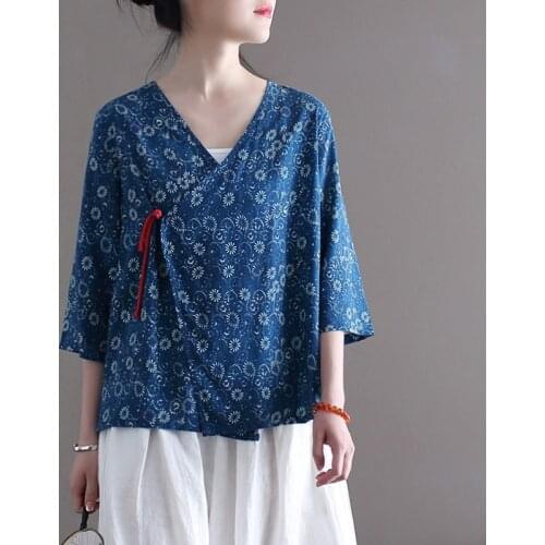 Chinese Style Clothing Women Hanfu 2020 Vintage Shirt Ethnic Tunic Cheongsam Blouse And Top Women Ladies Chinese Tops 10355