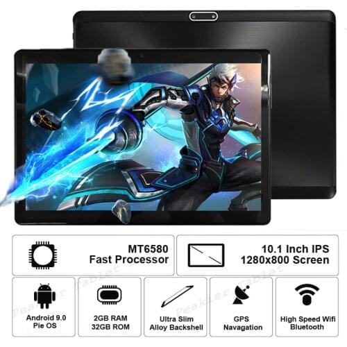 2020 New Google Play Android 9.0 OS 10 inch tablet Quad Core 2GB RAM 32GB ROM 1280*800 IPS 2.5D Glass Kids Tablets 10 10.1+Gifts