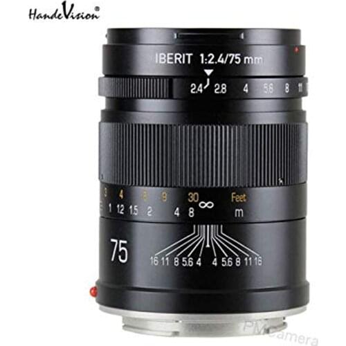 Handevision IBERIT 75mm F2.4 Full Frame Camera lenses for Fuji X mount camera Black Color