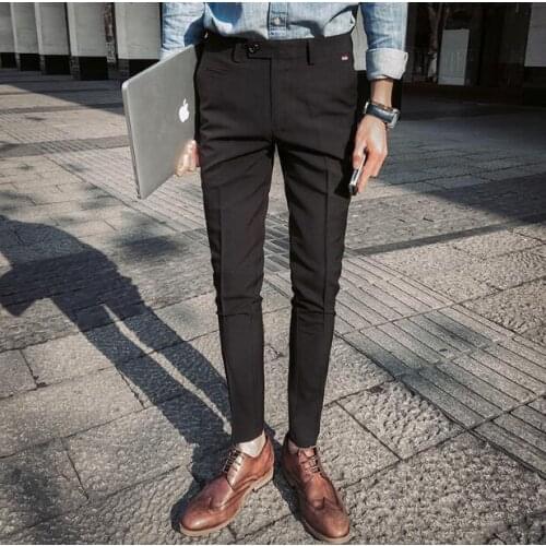 Hot Spring Male Trousers 2018 Trend All-match Slim Korean New Style Pants Men Hairstylist Casual Pants High Quality 28-34