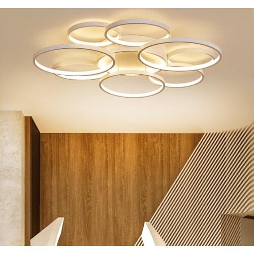 Post-modern living room LED ceiling light Creative Ring Nordic Bedroom Study Room Restaurant Corridor Ceiling Lamps