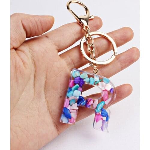 Q Acrylic A To Z DIY Pendant 26 Initials Letter Simple Cute Party Gift Fashion Creative Car Key Ring For Men Women Key Chain