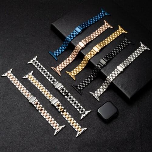 Band For Apple Watch6 5 4 3 2 1 42mm 38mm 40MM 44MM Metal Stainless Steel Watchband Bracelet Strap for iWatch Series Accessories