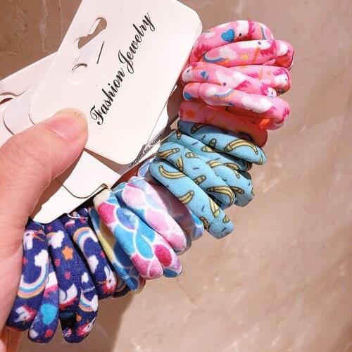 6PCS/Set Fashion Head Ties Girls Cute Color Hair Band Kids Ponytail Holder Scrunchie Cute Elastic Hair Bands Accessories
