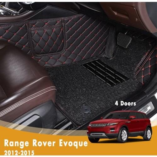 RHD Luxury Double Layer Wire Loop Car Floor Mats For Land Rover Range Rover Evoque 2012 2013 2014 2015(4 Doors) Carpets Covers