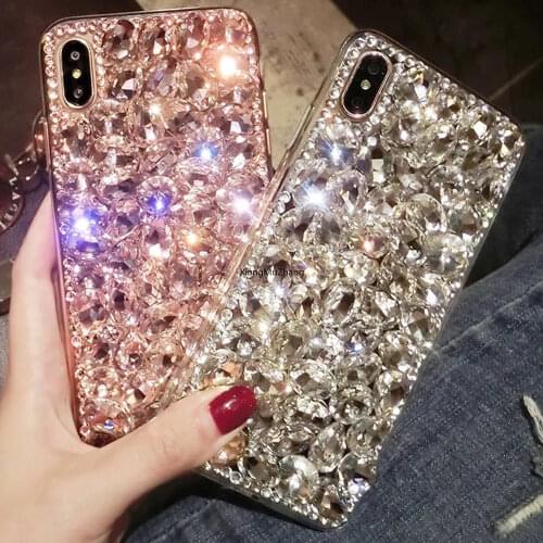 Luxury Bling Diamond Rhinestone Case for Samsung Galaxy M42 M10 M20 M01 M30 M30S M21 M31 M31S M51 M80S M60S Case Pearl Crystal