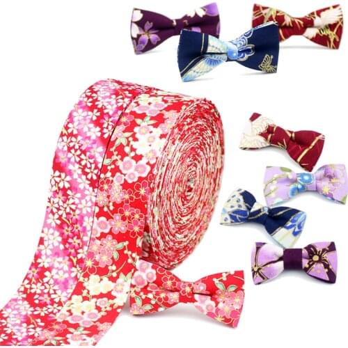 Sisi Crafts Sakura 10 25 50mm Korea Flower Ribbon Print Crane Wave Floral Fabric Cotton Bias DIY Hair Bow Collar Handmade Trim
