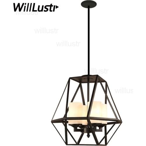 Modern candle pendant Light chandelier replica Kevin Reilly GEM metal light fixture iron milk white glass shade suspension lamp