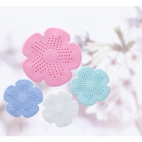 1 Pcs Flower Silicone Kitchen Sink Strainer Shower Drain Hair Trap Hair Catcher Bath Tub Protector Drain Cover for Floor Laundry