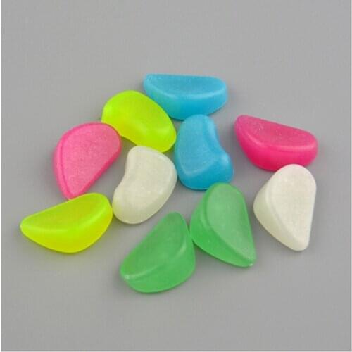 10PCS Artificial Pebbles Stones Glow In The Dark Home Ornament Supply Luminous Cobblestones Garden Fish Tank Aquarium Decoration