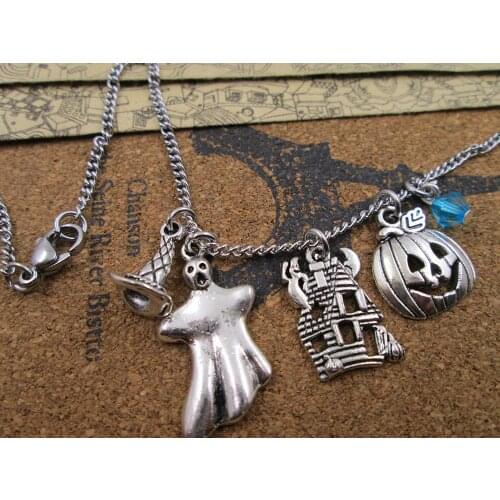 12pcs/lot fashion Halloween necklace,ghost necklace, holiday gift ,friends present ,funny holiday necklace/bracelets/keychain