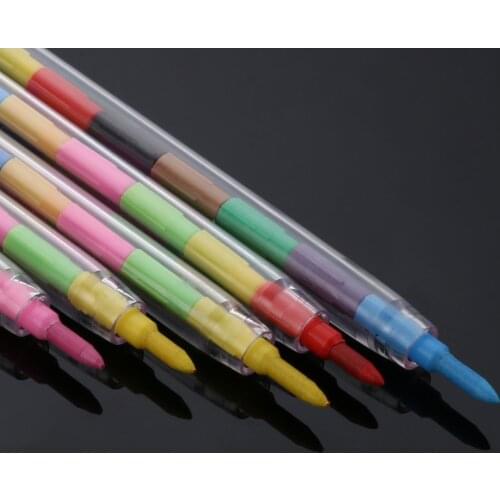 24pcs/set Funny Children Kids Painting Pencil Stacker Pencils Birthday Party Loot Bag Fillers Drawing Pen Set Party Gifts