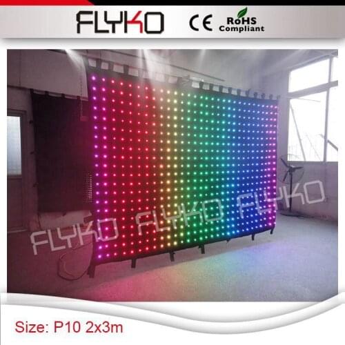 2x3m P10CM 3in1 RGB colorful wedding backdrop fireproof nightclub video led curtain dj booth