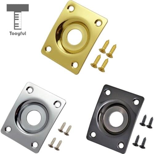 Tooyful 3pcs Universal Electric Guitar Jack Bass Output Socket Plate Rectangle