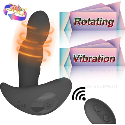 Anal Vibrator Butt Plug 360° Rotating Prostate Massager Scrotum G-Spot Stimulation Remote Control Adult Sex Toys For Men Gay 18