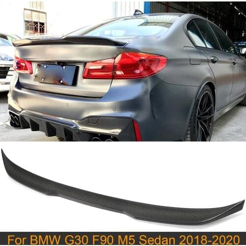For 5 Series Car Rear Trunk Spoiler Wing For BMW G30 F90 M5 Sedan 2018 - 2020 Car Rear Trunk Boot Lip Wing Spoiler Carbon Fiber