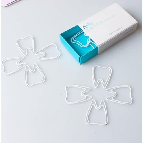 White Tooth Shaped Paper Clip Metal Tooth Paper Clip Paper Clips Papeleria Paperclips Office Accessories Paper Clips Decorative