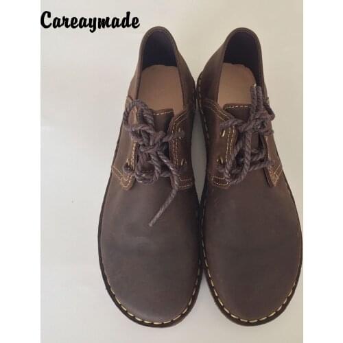 Careaymade-Hot New wind horsehide leather buckle mori girl casual shoes cute doll shoes big head shoe do old handmade shoes