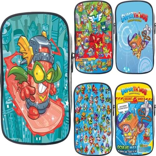 Cartoon Game Superzings Pencil Case Children Large Pencil Bag School Supplies Super Zings Pen Bag Kids Pencil Pouch Makeup Box