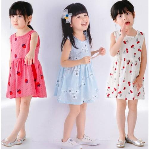 For 1-10 Years Girls Floral Dresses 2021 New Sweet Kids Flowers Costumes Children Sleeveless Vestidos Toddler Baby Clothing
