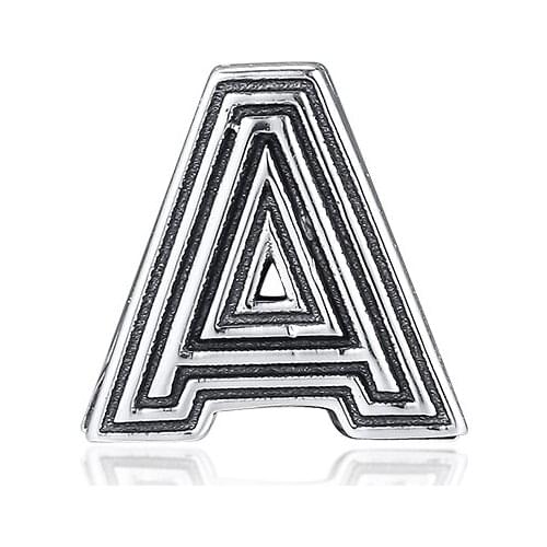 DIY Fits for Pandora Charms Bracelets Letter A Clip Beads 100% 925 Sterling-Silver-Jewelry Free Shipping