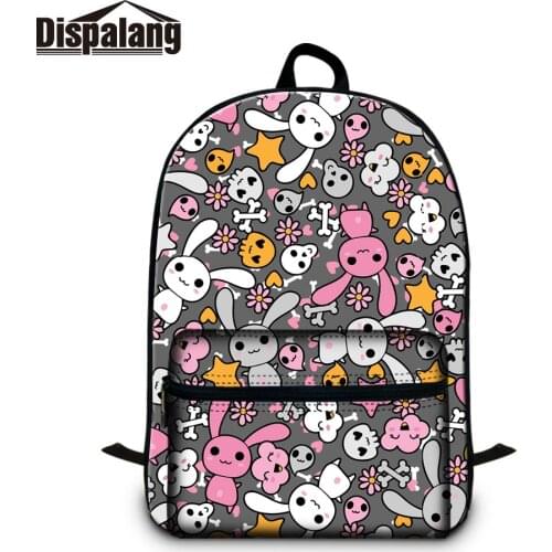 Design Lady Style Cartoon Patterns on Knapsack Leisure Students Bags Best Gift for Girls 2 Intervals Spaces Children Daypacks