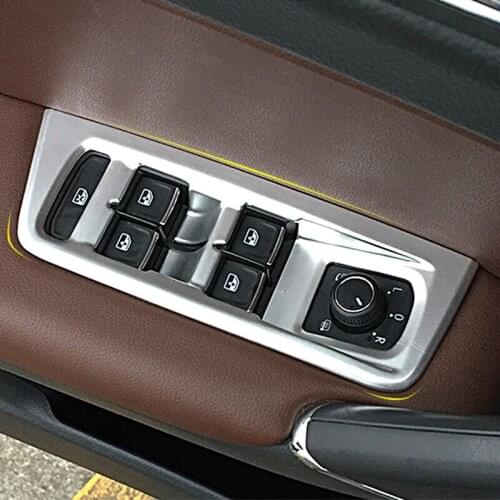 For Touran 2016 2017 2018 2019 ABS Matte Door Window glass Lift Control Switch Panel Cover Trim accessories car styling 4pcs