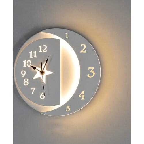 Home decoration lamps clock wall lamp personality living room bedroom LED bedside lamp stairs aisle balcony lamp WF12112243