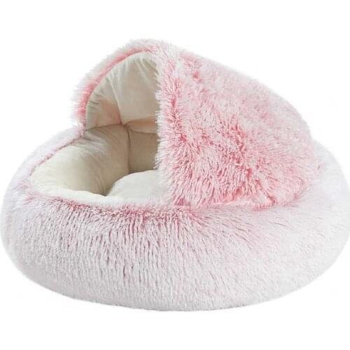 Cat House Coussin Chien Fournitures De Chien Hondenmand Donut Plush Pet Bed Puppy Love Winter Warm Fluffy Sleeping Basket