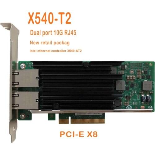 Eastforfuy Dual-port RJ45 PCI-E X8 10Gb Ethernet Converged Network Adapter X540-T2