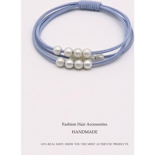 Euhra High Quality Popular Solid Elastic Hair Bands 4mm Pearl Headband Women Rubber Band Lady haar accesorios para el cabello
