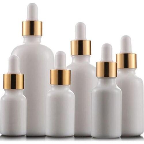 10ml 20ml 30ml 50ml 100ml Elegant White Porcelain Cosmetic Glass Essential Oil Dropper Bottles With Eye Dropper For E liquid