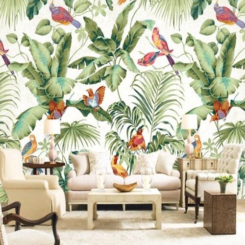 Photo Wallpaper 3D Flowers Birds Leaf Plant Murals Living Room Bedroom Background Wall Decor Wall Paper Papel De Parede Frescoes