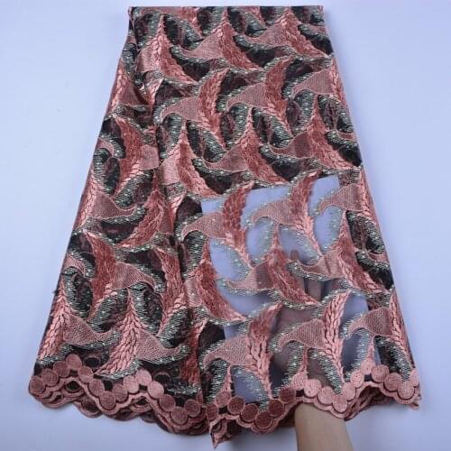 French Net Lace Fabric 2019 Latest African Voile Lace Fabric With Embroidery Mesh Tulle Fabric High quality Nigerian Lace 1341