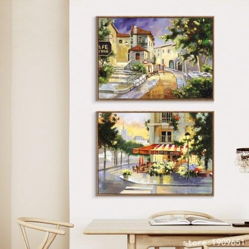 Cotton no frame Mediterranean light rainy landscape canvas printings oil painting printed on cotton wall art decoration pictures