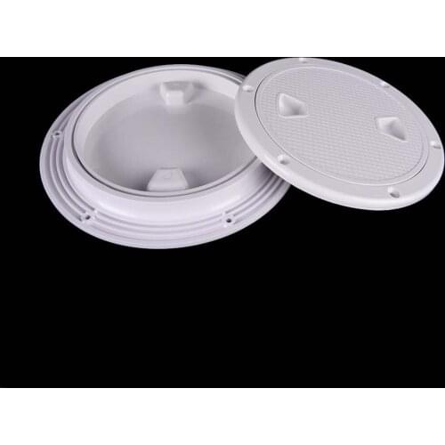Marine ABS Deck Inspection Access Hatch Cover Boat Anti-corrosive Screw Out White Round Plate 4"