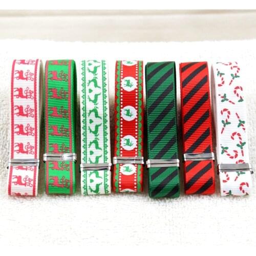 15910102 , 7 mix style ribbon Christmas series , 7 yards , 16mm Holiday gift wrapping ribbons, hair jewelry accessories material