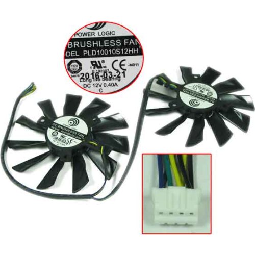 Power Logic PLD10010S12HH DC 12V 0.40A Dia. 85mm C.T.C 39mm 4-Wire Server Frameless Cooling Fan