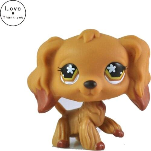 Lps Cat Original Pet Shop Toys #716 Brown Cocker Spaniel Flower Eyes Dog New Toys Xmas Gift Collection for Kids