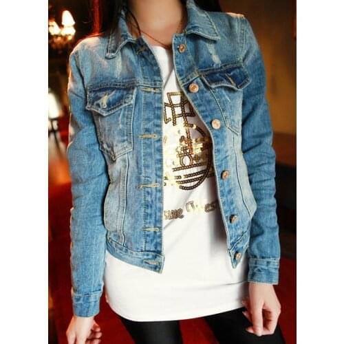Fashion Autumn Vintage Womens Jeans Loose Denim Jacket Women Short Jean Jacket jackets for women Outwear Free Shipping