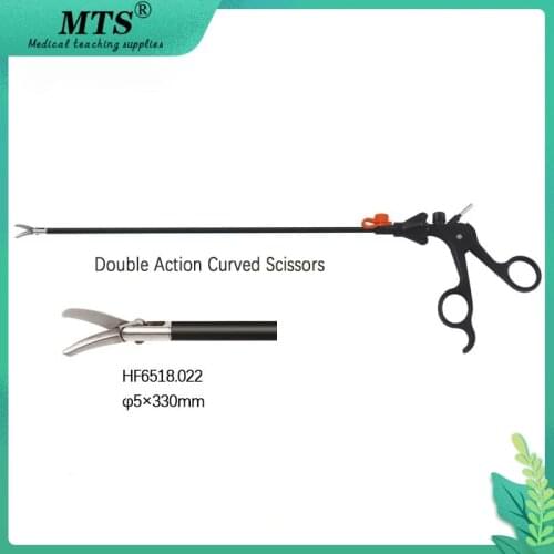 MTS 5mm Medical Laparoscopic Surgical Double Action Curved Scissors Reusable Endoscopic surgery Instruments