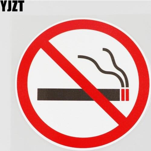 YJZT 11.4CMX11.4CM Smoking Is Forbidden Here PVC Decal Cartoon Car Sticker 11B-0053