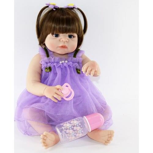 Real 57CM Full Body silicone Girl Reborn Babies Doll Bath Toy Lifelike Newborn Princess Baby Doll Bonecas Bebes Reborn Menina
