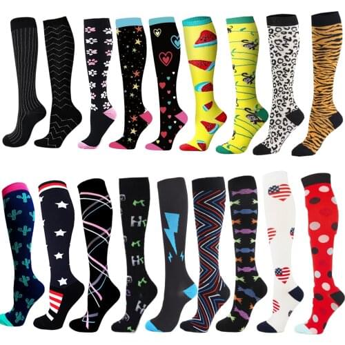 Running Men Women Socks Compression Socks Funny Animal Crossfit Tired Anti Sports Outdoor Cycling Long Pressure Stockings High